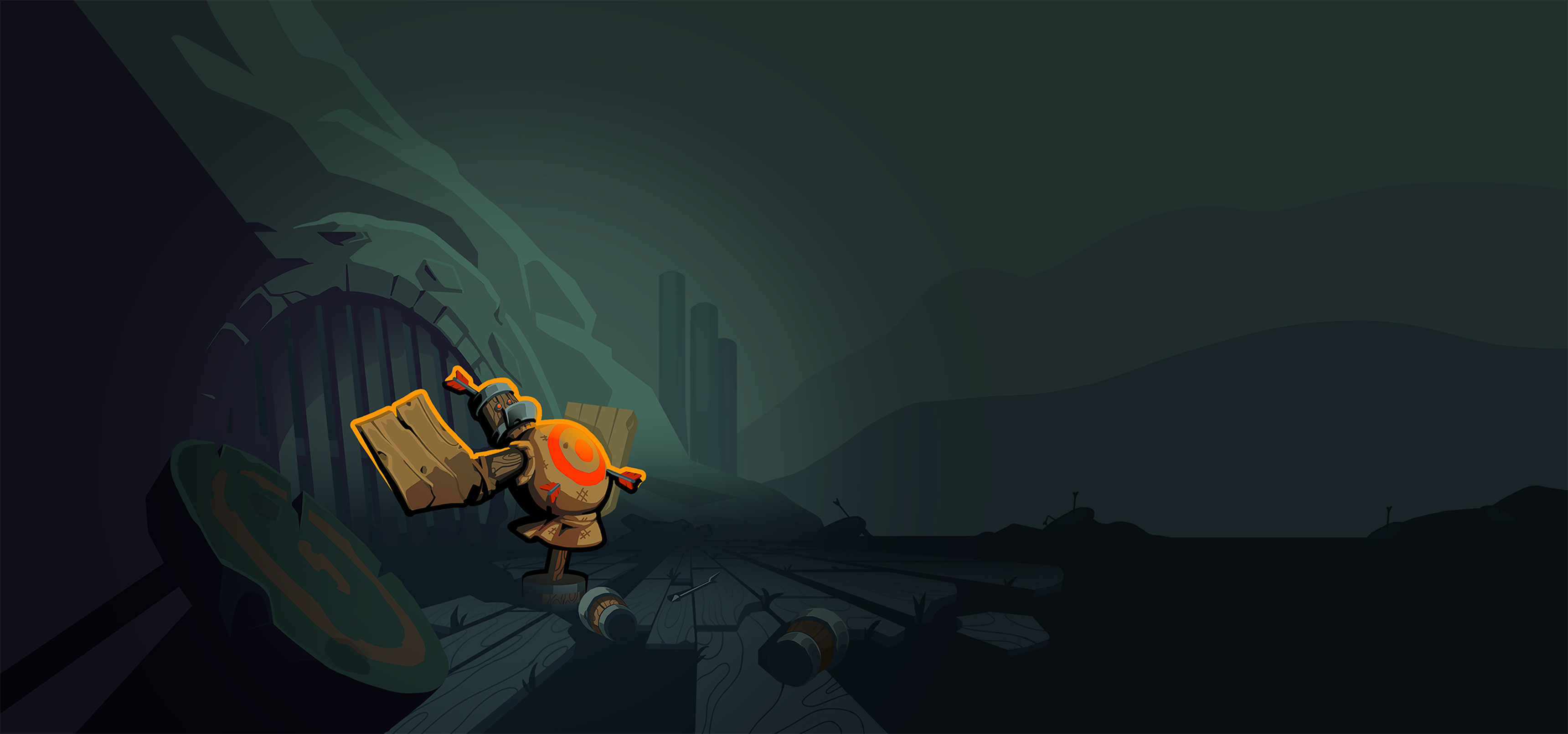 战痕累累的训练假人